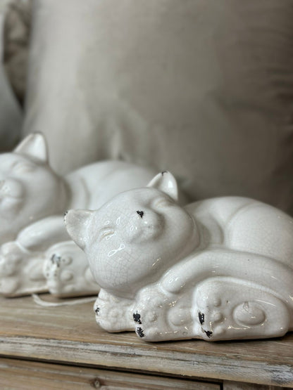 Gatto in ceramica Shabby ( grande )