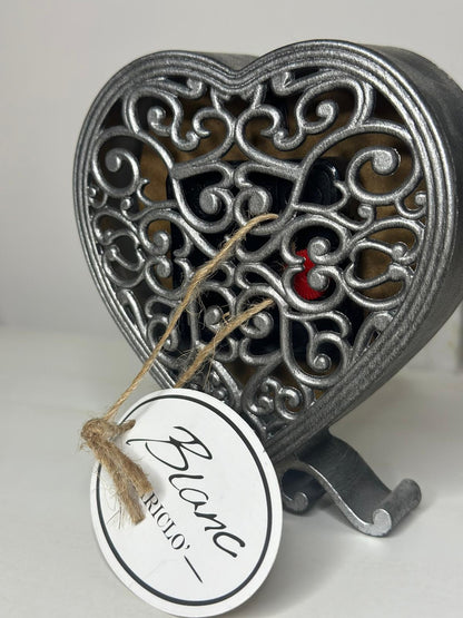 Orologio a cuore shabby chic