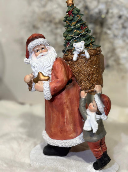 Decoro natalizio Babbo natale con luci