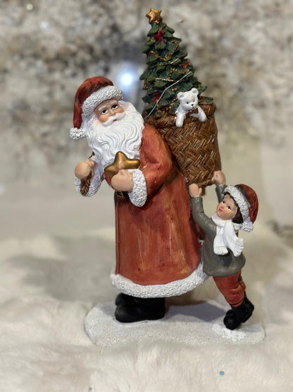 Decoro natalizio Babbo natale con luci